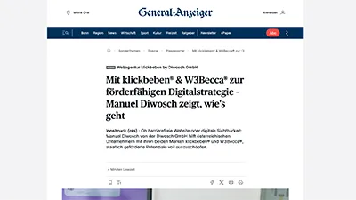 Mein Bezirk Presseartikel Screenshot